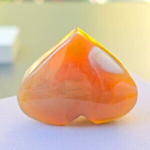 Cherry Blossom Agate Crystal Heart ✦ 41g Natural Healing Palm Stone w/ Inclusion